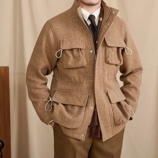 Vienna Herringbone Wool Field Jacket